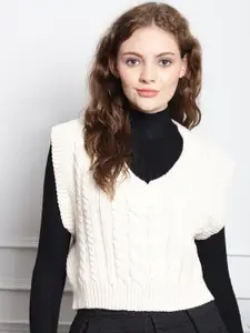 NoBarr Cable Knit Acrylic Sweater Vest