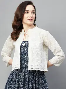 BAESD Embroidered Cotton Crop Shrug