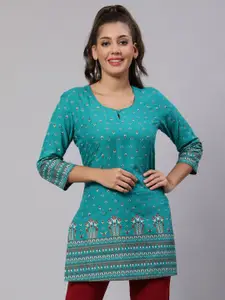 AKIMIA Ethnic Motifs Printed U-Neck Kurti