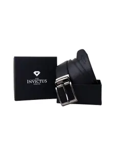 INVICTUS Men Textured Leather Reversible Formal Belt
