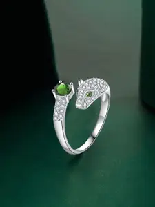 Designs & You Silver-Plated CZ Studded Finger Ring