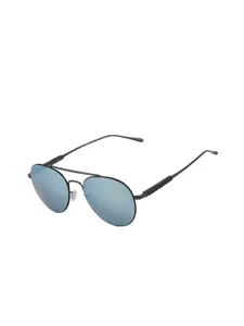 IARRA Men Round Sunglasses With Polarised Lens-IA 743-C3-Black