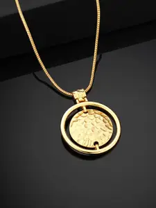 Estele Gold-Plated Circular Pendant With Chain