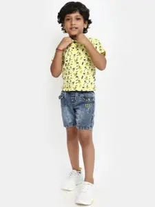 V-Mart Boys Conversational Printed Pure Cotton Top with Shorts