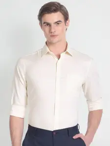 Arrow Spread Collar Long Sleeves Pure Cotton Formal Shirt