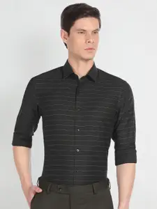 Arrow Horizontal Striped Twill Pure Cotton Formal Shirt