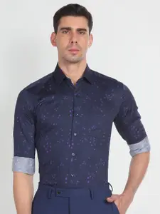 Arrow Floral Printed Slim Fit Twill Pure Cotton Formal Shirt
