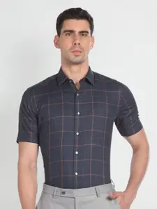 Arrow Windowpane Checked Pure Cotton Formal Shirt