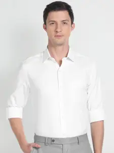 Arrow Spread Collar Long Sleeve Pocket Cotton Formal Shirt