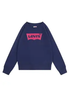 Levis Girls Printed Round Neck Sweatshirt