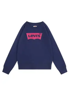 Levis Girls Printed Round Neck Sweatshirt