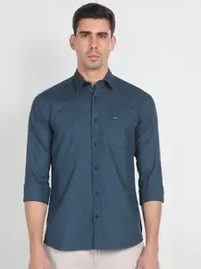 Arrow Sport Micro Ditsy Printed Slim Fit Cotton Casual Shirt