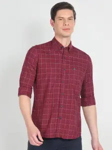 Arrow Sport Slim Fit Tartan Checks Opaque Twill Pure Cotton Casual Shirt