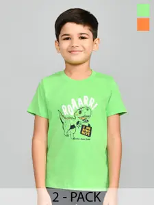 Lux Cozi Boys Pack Of 2 Printed Cotton Casual T-shirts