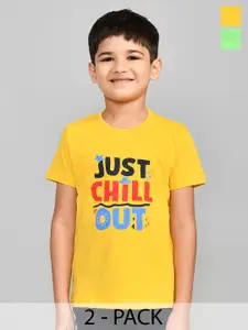 Lux Cozi Boys Pack Of 2 Printed Pure Cotton Casual T-shirts
