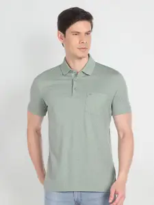 Arrow Geometric Printed Polo Collar Pure Cotton T-shirt