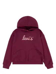 Levis Girls Brand Name Printed Hooded Pullover