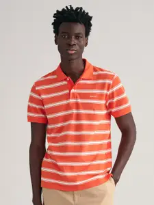 GANT Striped Polo Collar T-shirt