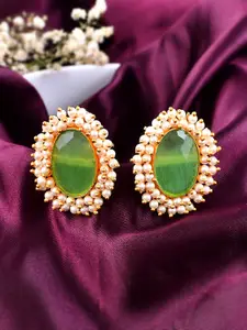 Silvermerc Designs Gold-Plated Pearls Contemporary Studs Earrings