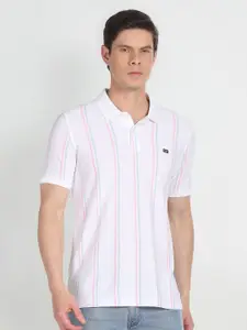 Arrow Sport Striped Polo Collar Pure Cotton T-shirt