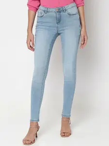 Vero Moda Women Skinny Fit Clean Look Light Fade Stretchable Jeans