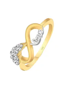 Vighnaharta Gold-plated Cubic Zirconia-Studded Finger Ring
