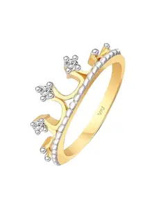 Vighnaharta Gold-Plated Cubic Zirconia-studded Finger Ring