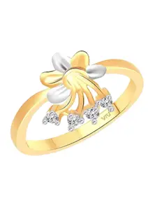 Vighnaharta Gold-Plated Cubic Zirconia-Studded Finger Ring