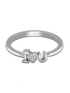 Vighnaharta Rhodium-Plated Cubic Zirconia-studded Finger Ring