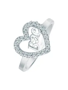 Vighnaharta Rhodium-Plated Cubic Zirconia-studded Finger Ring