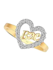 Vighnaharta Gold-Plated Cubic Zirconia-Studded Finger Ring