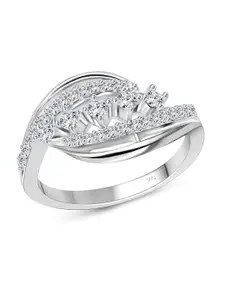 Vighnaharta Rhodium-Plated Cubic Zirconia-Studded Finger Ring
