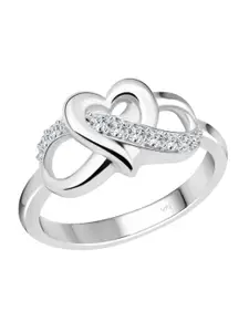 Vighnaharta Rhodium-Plated Cubic Zirconia-Studded Finger Ring