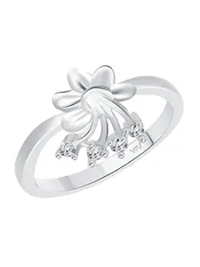 Vighnaharta Rhodium-Plated Cubic Zirconia-studded Finger Ring