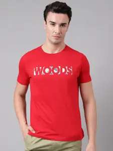 Woods Typography Printed Pure Cotton T-shirt