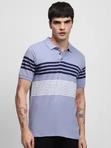 Dennis Lingo Striped Polo Collar Cotton Slim Fit T-Shirt