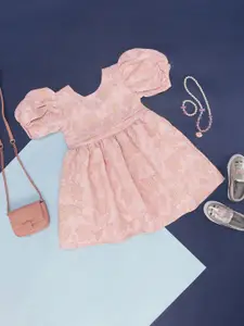 Pantaloons Junior Girls Floral Printed Cotton Fit & Flare Dress