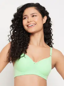 Clovia Green Full Coverage Lightly Padded Bra With All Day Comfort
