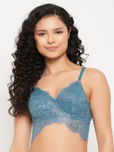 Clovia Floral Lace Bralette All Day Comfort Bra Full Coverage Underwired