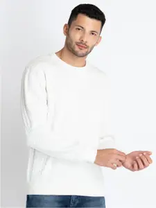Status Quo Long Sleeves Round Neck Cotton Pullover