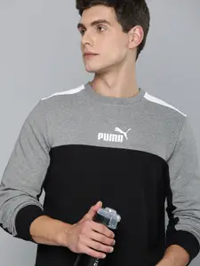 Puma Colourblocked Round Neck Full Sleeves Sweatshirt