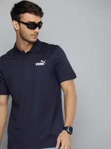 Puma Brand Logo Printed Ess Jersey Polo Collar Pure Cotton T-shirt