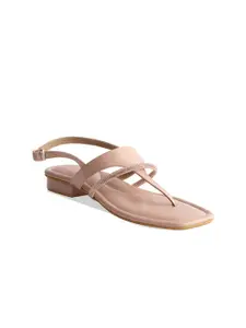 ERIDANI Livia Embellished T- Strap Flats With Buckle Closure