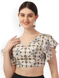 Oomph! Ethnic Printed Pure Cotton Saree Blouse