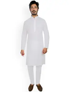 Authentics Mandarin Collar Regular Pure Cotton Kurta With Churidar
