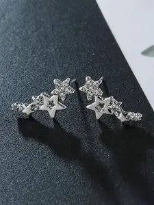 Jewels Galaxy Silver-Plated Contemporary Ear Cuff  Earrings