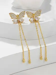 Jewels Galaxy Gold-Plated Contemporary Studs Earrings