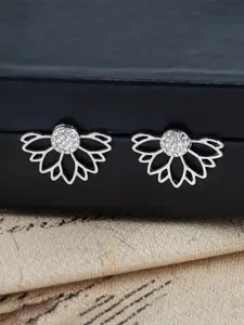 Jewels Galaxy Silver Plated Contemporary Studs Earrings