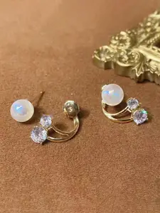 Jewels Galaxy Gold Plated Contemporary Studs Earrings