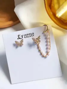 Jewels Galaxy Gold Plated Contemporary Hoop Earrings